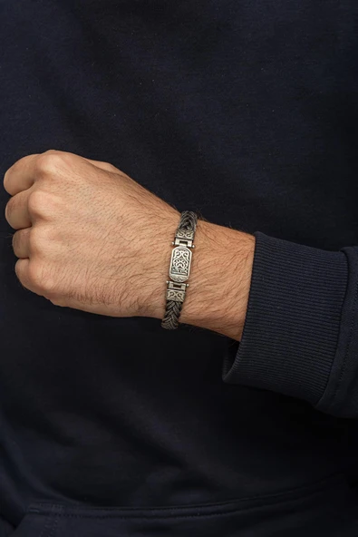 Saç Örgüsü Hasır 925 Gümüş Bileklik Künye - 10