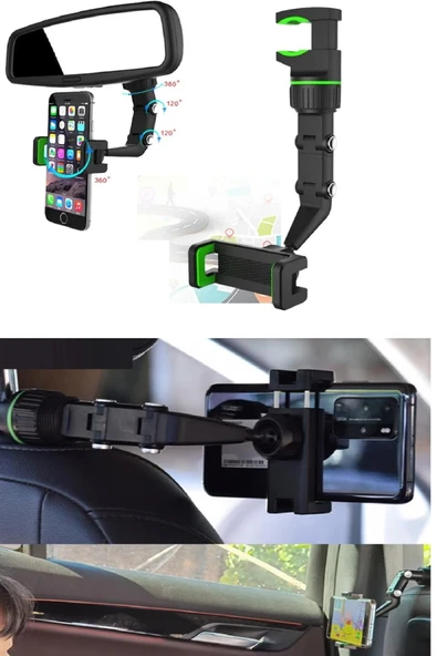 Periboia Ev Araç İçin Telefon Tutucu 360 Derece Çok Fonksiyonlu Araç Aynası Evrensel Cep Telefonu Braketi - 2