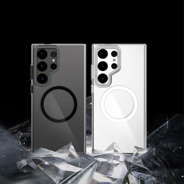 Galaxy S25 Ultra Kılıf M-safe Şarj Özellikli Şeffaf Youngkit Crystal Shield Serisi Kapak - 4