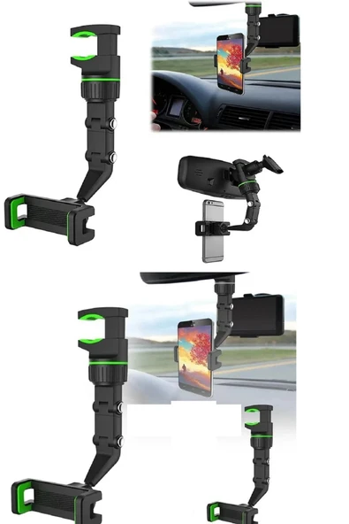 Periboia Ev Araç İçin Telefon Tutucu 360 Derece Çok Fonksiyonlu Araç Aynası Evrensel Cep Telefonu Braketi - 3
