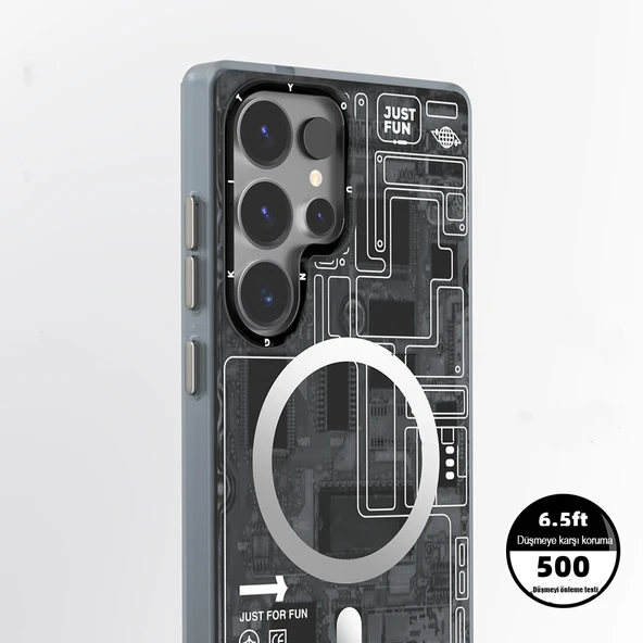Galaxy S25 Ultra Kılıf M-safe Şarj Özellikli YoungKit Technology Serisi Kapak - 7