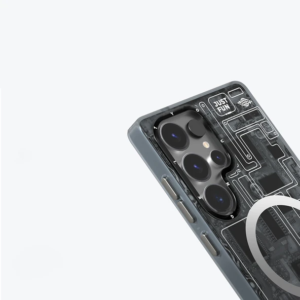 Galaxy S25 Ultra Kılıf M-safe Şarj Özellikli YoungKit Technology Serisi Kapak - 11