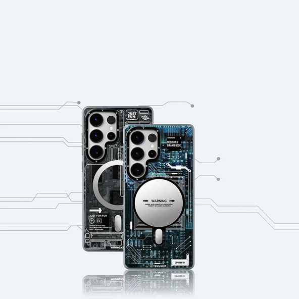 Galaxy S25 Ultra Kılıf M-safe Şarj Özellikli YoungKit Technology Serisi Kapak - 10
