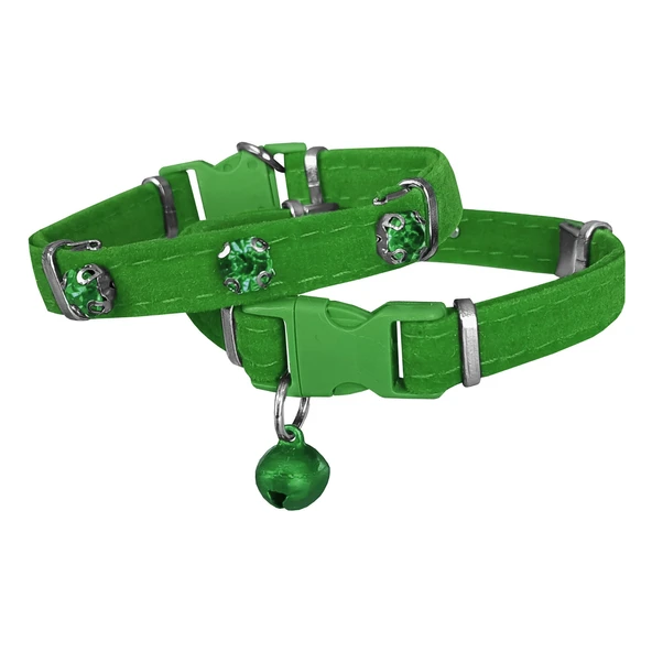 Markapet Kadife Kedi Boyun Tasması Taşlı 20-32 cm Yeşil ürün görseli