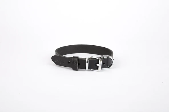 Doggie Deri El Yapımı Köpek Boyun Tasması 1,5x20-26 cm Siyah - 2