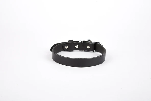 Doggie Deri El Yapımı Köpek Boyun Tasması 1,5x20-26 cm Siyah