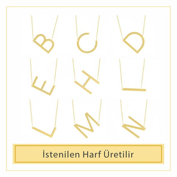14K Altın Harf Kolye - Resim 3