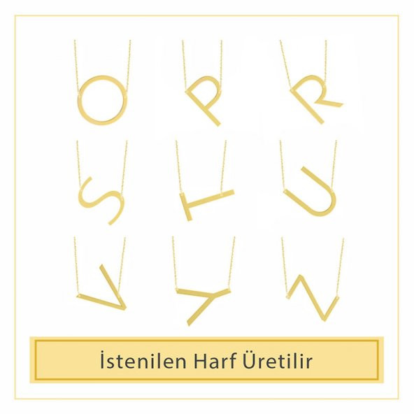 14K Altın Harf Kolye - Resim 4