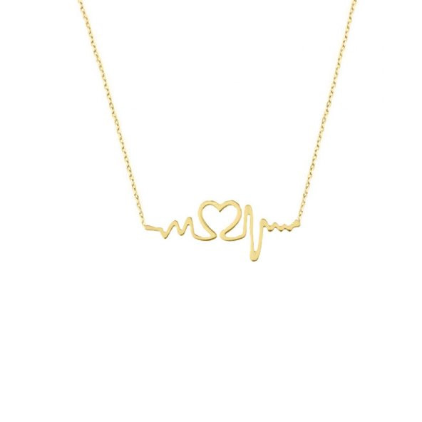 14k Altın Kalp Atışı Kolye ürün görseli