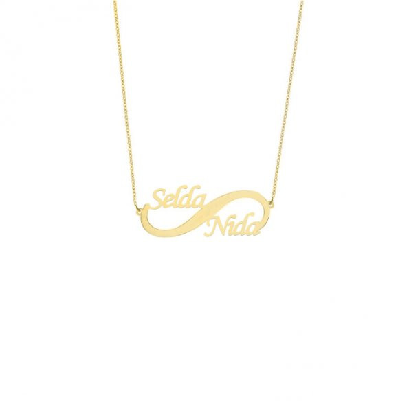 14k Altın İsimli Sonsuzluk Kolye - Resim 2