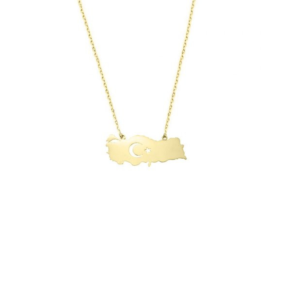 14k Altın Türkiye Harita Kolye ürün görseli