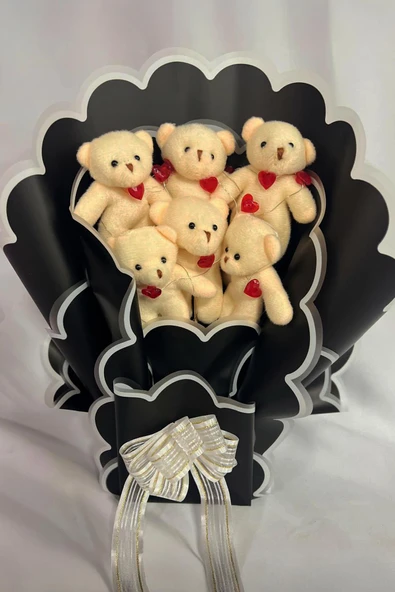 Sevgiliye Özel Kalp Led Işıklı Romantik Peluş Ayıcık Buketi - 2