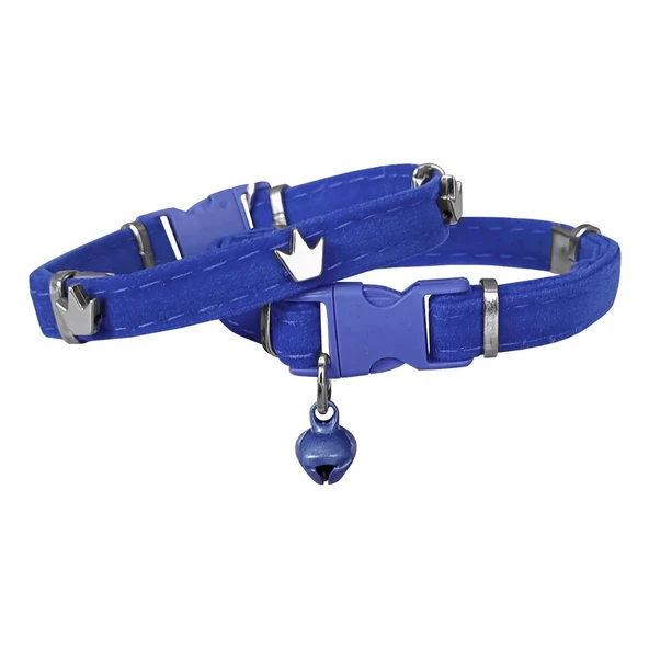 Markapet Kadife Kedi Boyun Tasması King 20-32 cm Mavi ürün görseli