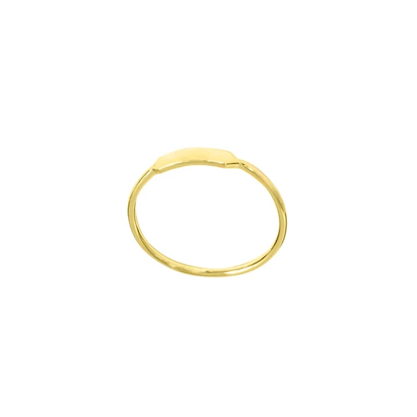 14k Altın Plaka Bar Minimal Yüzük - Resim 2