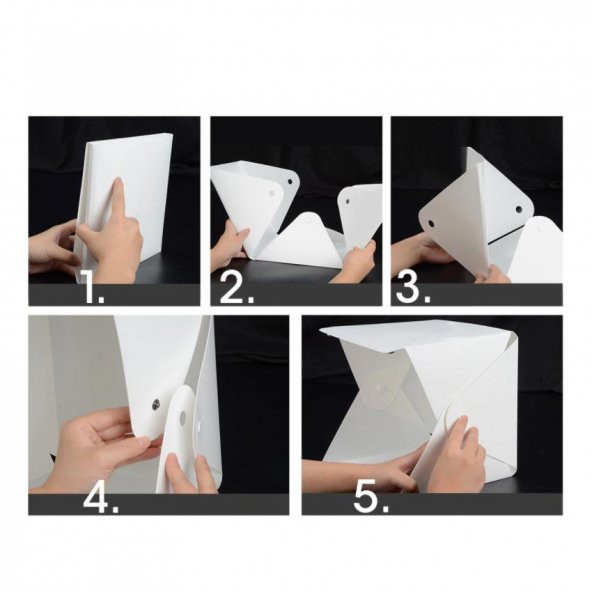 20x20 Mini Stüdyo Led Işıklı Ürün Fotoğraf Çekim Çadırı - 6