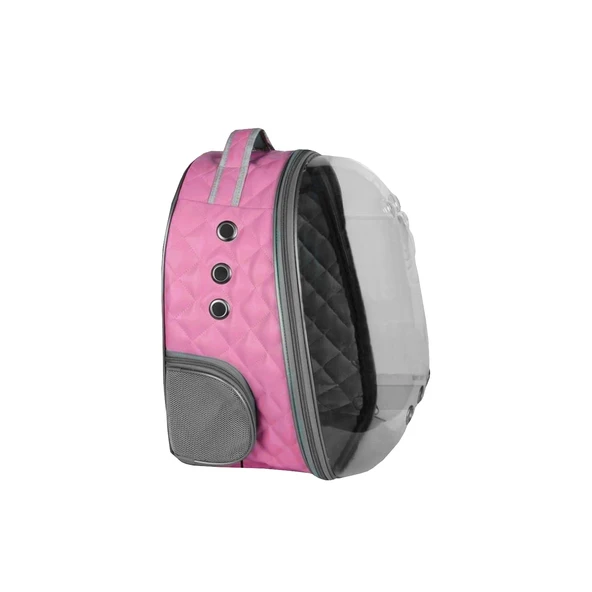 Markapet Kapitone Astronot Kedi Köpek Taşıma Çantası 28*32*40 cm Pembe - Resim 3