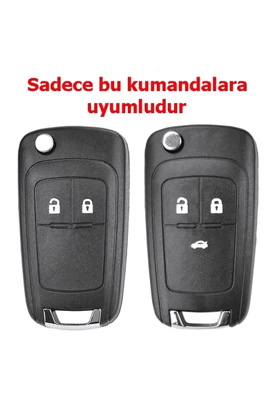Opel Astra J Insignia Chevrolet Cruze Uyumlu Nano Kumanda Anahtar Kılıfı Oto Anahtarlık Siyah Gold - Resim 5