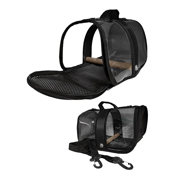 Markapet Tünekli Kuş Taşıma Çantası 20-30 cm Siyah - Resim 2