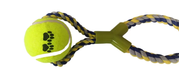 Tenis Toplu Y Şekilli Köpek Oyuncağı 7-27 cm Mavi - 2