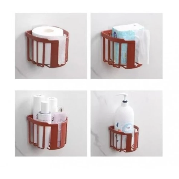 TİNEKE  WC Kağıdı İçin Pratik Kolay Monte Edilebilen Yapışkanlı Çok Fonksiyonlu  Banyo Organizeri - 3