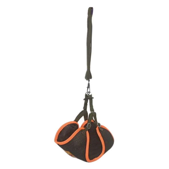 Kedi Köpek Havalı Göğüs Tasma Seti Large 38-45 cm + 130 cm Haki Turuncu - 2