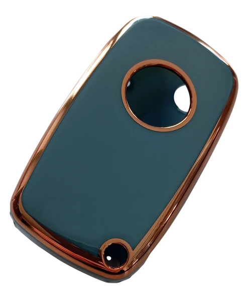 Linea Fiorino Nemo Bipper Uyumlu Nano Silikon Kumanda Anahtar Kılıfı Oto Anahtarlık Gri Gold - Resim 3