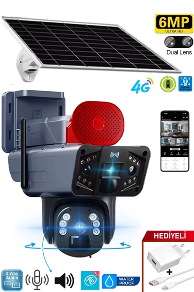 Aİ (YAPAY ZEKA) 4G DUAL LENS SOLAR HAREKETLİ GECE GÖRÜŞ SESLİ TÜRKÇE UYGULAMA AKILLI KAMERA