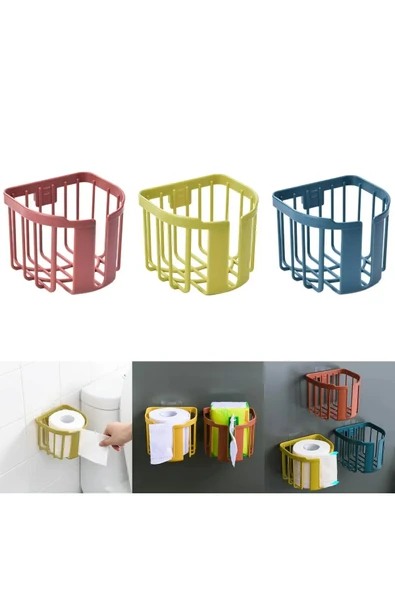 TİNEKE  WC Kağıdı İçin Pratik Kolay Monte Edilebilen Yapışkanlı Çok Fonksiyonlu  Banyo Organizeri - 4