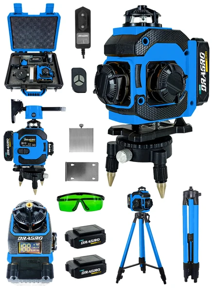 Dragro Pro 16 Köşe Yeşil Lazer Hizalama Terazi 360° Mıknatıslı Çantalı Otomatik Hizalama Metre