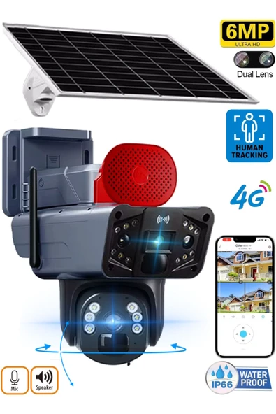 Güneş Enerjili Solar Kamera 4G O-Kam Pro Türkçe Uygulama Gece Görüş, Sesli Konuşma, Uzaktan İzleme - 3