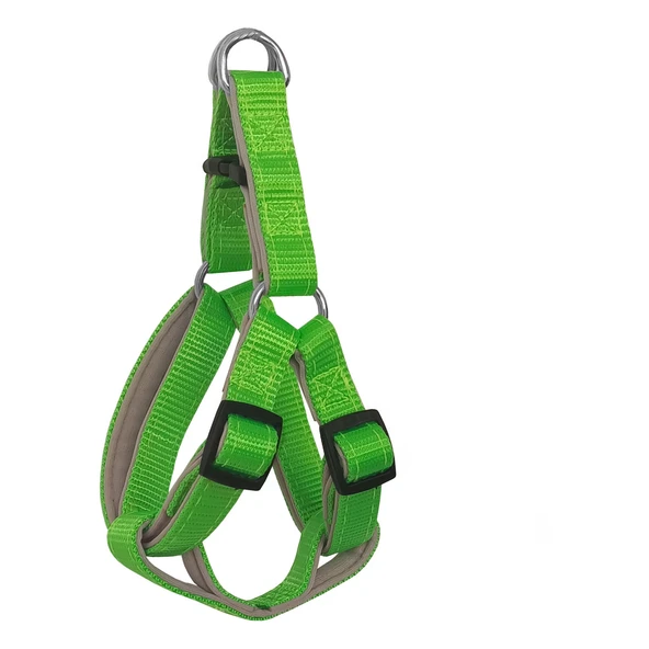 Gezdirme Kayışlı Dokuma Köpek Göğüs Tasma Seti 32*47-110 cm Neon Yeşil - 2