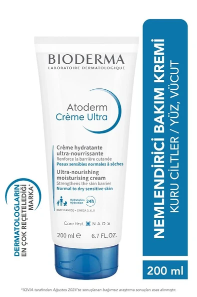 Bioderma Atoderm Cream Ultra Normal ve Kuru Ciltler için Nemlendirici Yüz ve Vücut Bakım Kremi 200 ml