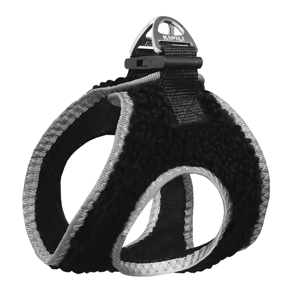 Üç Kilitli Kürklü Kedi Köpek Göğüs Tasması 20-24 cm XXX-Small Siyah ürün görseli