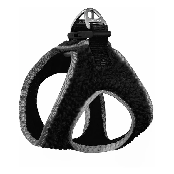 Üç Kilitli Kürklü Kedi Köpek Göğüs Tasması 32-40 cm Medium Siyah - Resim 2