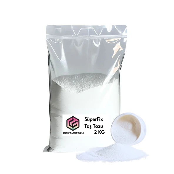 SUPERFIX TAŞ TOZU HOBİ HARCI OBJE MUMLUK HEYKEL SAKSI TEPSİ YAPIMI İÇİN KAR BEYAZ DÖKÜM TOZU 2 KG
