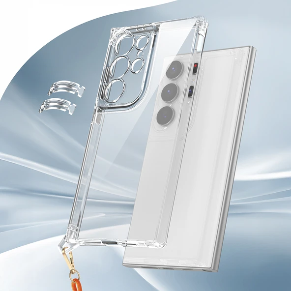 Samsung Galaxy S25 Ultra Kılıf Airbagli Takılabilir Askı Aparatlı Snap Silikon Kapak - Resim 7