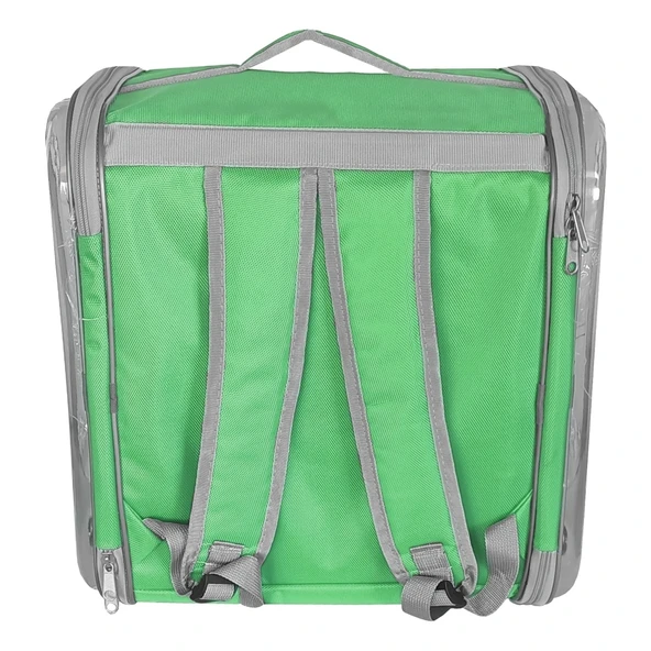Markapet Çift Cam Kedi Köpek Taşıma Çantası 32x40x42 cm Yeşil - 2