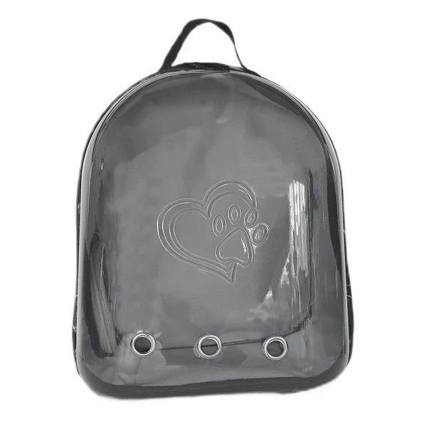 Kalpli Patili Astronot Şeffaf Taşıma Sırt Çantası Gri 24x32x42 cm - 3