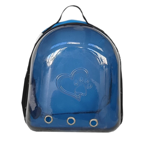 Kalpli Patili Astronot Şeffaf Taşıma Sırt Çantası Mavi 24x32x42 cm - 7