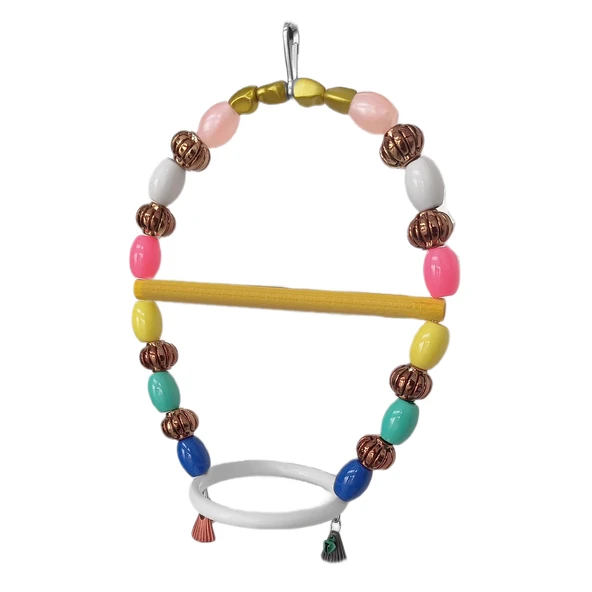 Markapet Renkli Boncuklu Oval Halkalı Papağan Salıncağı 15 cm-23 cm - Resim 7