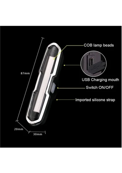 XBYC 6017-3 Bisiklet USB Şarjlı Polis Çakar Lamba - 4