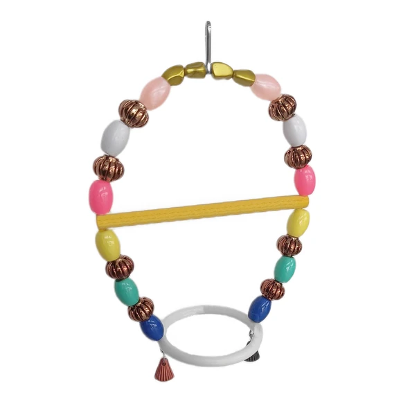 Markapet Renkli Boncuklu Oval Halkalı Papağan Salıncağı 15 cm-23 cm - Resim 10