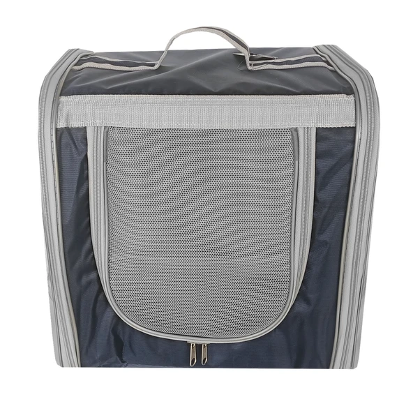 Markapet Çift Cam Kedi Köpek Taşıma Çantası 32x40x42 cm Lacivert - 4