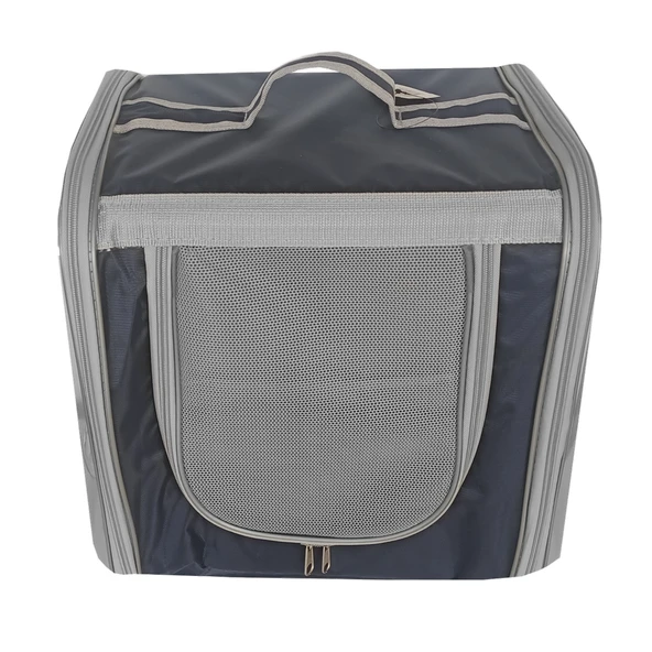Markapet Çift Cam Kedi Köpek Taşıma Çantası 32x40x42 cm Lacivert - 2