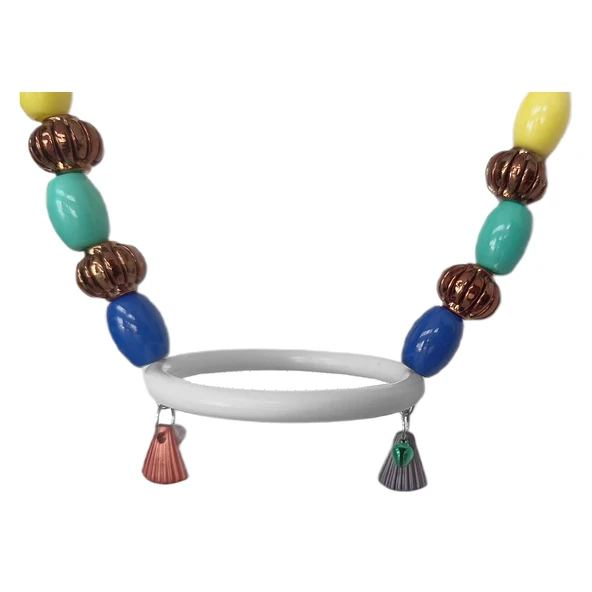 Markapet Renkli Boncuklu Oval Halkalı Papağan Salıncağı 15 cm-23 cm - Resim 6