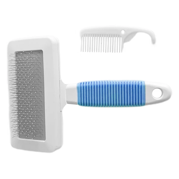 Markapet Temizleme Aparatlı Kedi Köpek Tarağı 7 cm-14 cm Small Mavi - 5