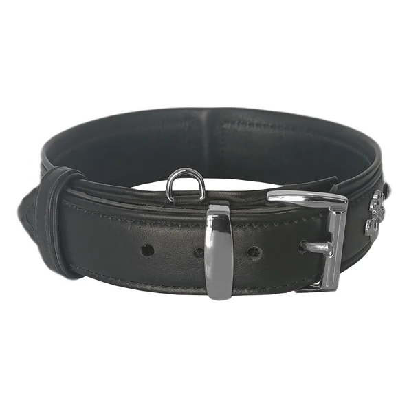 Markapet Deri Parlak Taşlı Köpek Boyun Tasması 49-55 cm Large Siyah ürün görseli