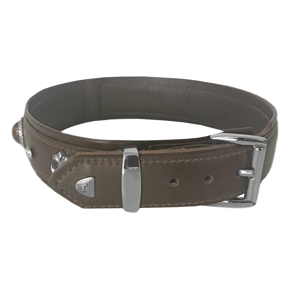 Markapet Deri Doğal Taşlı Köpek Boyun Tasması 33-37 cm X-Small Kahverengi - Resim 7