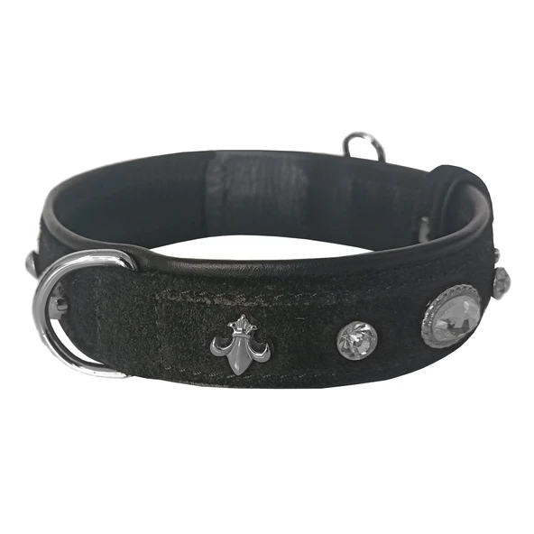 Markapet Taşlı Kadife Köpek Boyun Tasması 38-43 cm Siyah - Resim 3