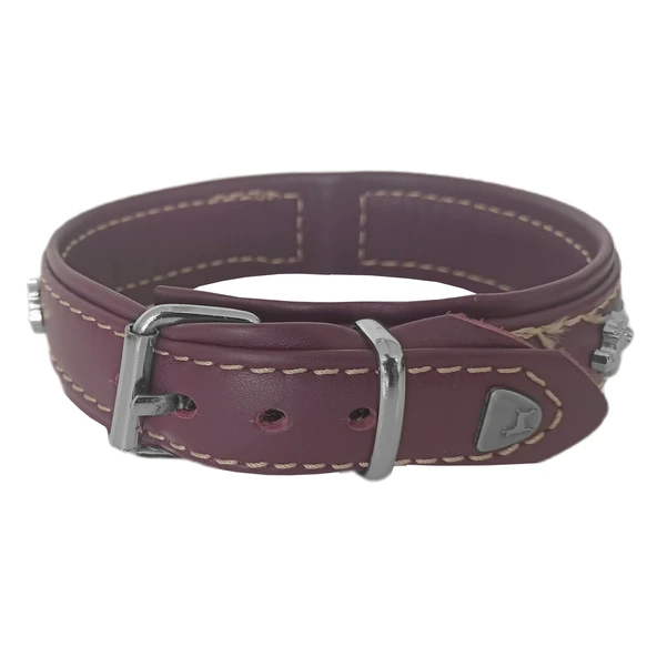 Markapet Deri Parlak Taşlı Köpek Boyun Tasması 28-32 cm X-Small Mor - 8